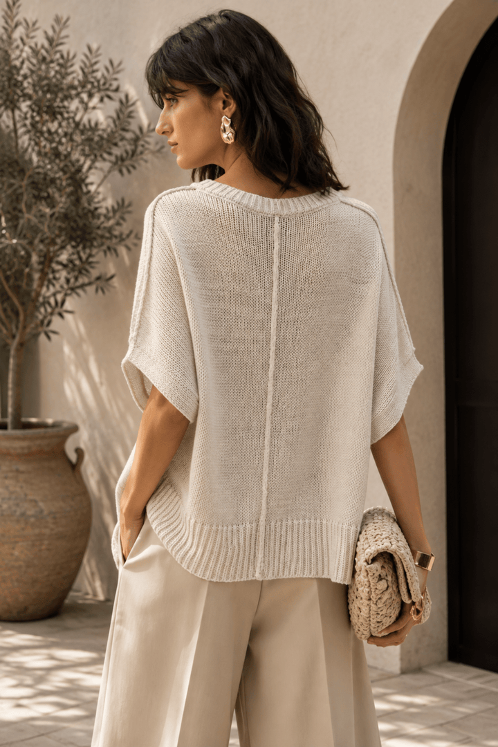 Lurex Relaxed Knit - Vanilla - JR34 - Pizazz BoutiqueJoseph Ribkoff