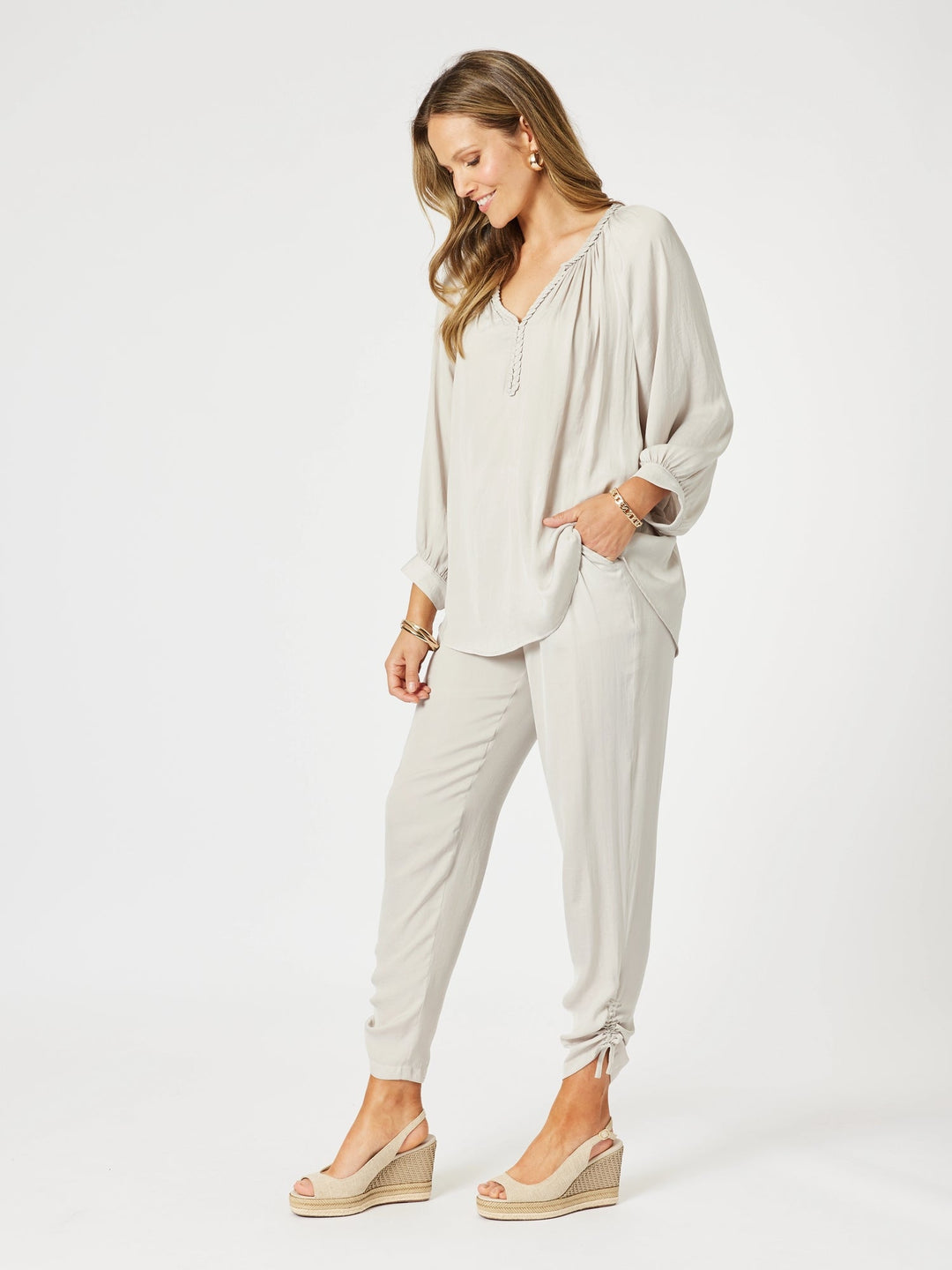 Lux Plait Top - Champagne - HV21 - Pizazz BoutiqueHammock & Vine