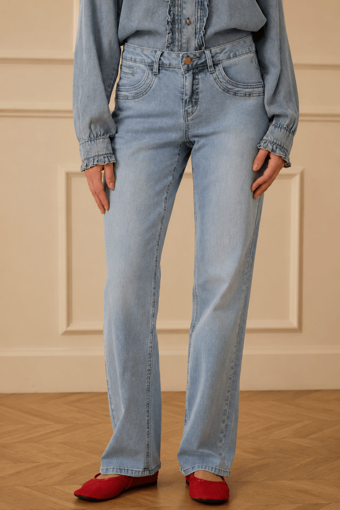 Madison Jean - Light Blue Denim - CM4 - Pizazz BoutiqueCream