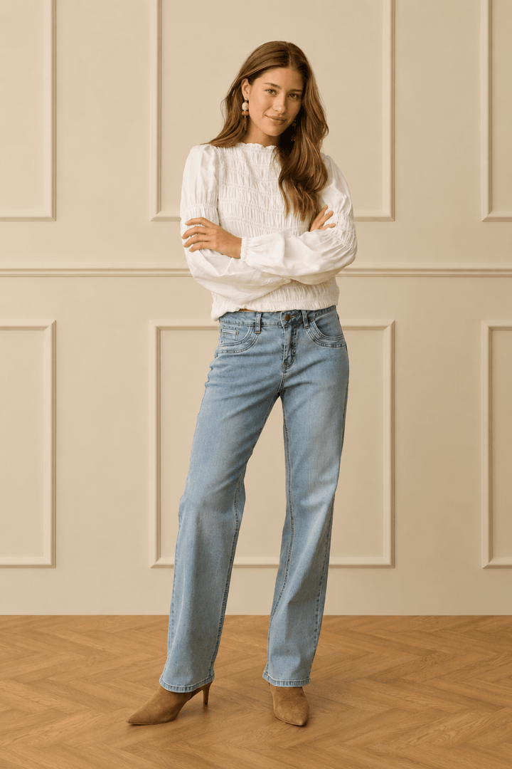 Madison Jean - Light Blue Denim - CM4 - Pizazz BoutiqueCream