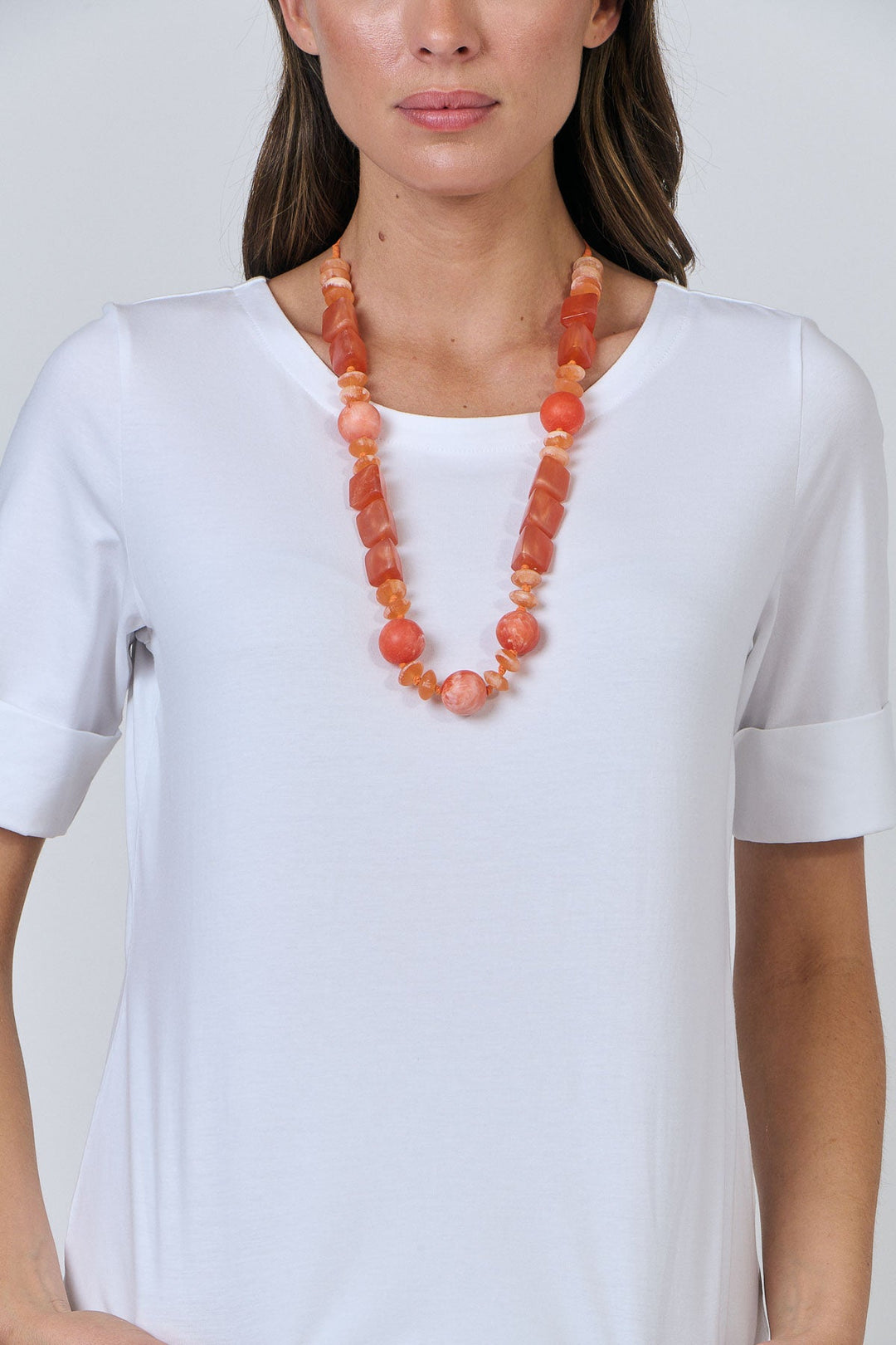 Margot Resin Necklace - Orange - N16 - Pizazz BoutiqueNamastai