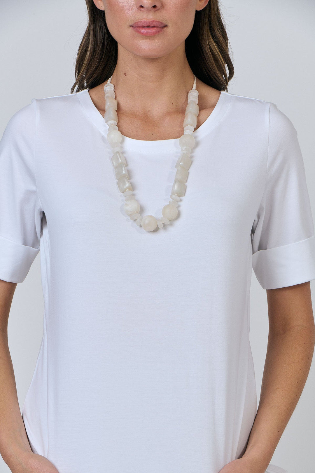 Margot Resin Necklace - White - N16 - Pizazz BoutiqueNamastai