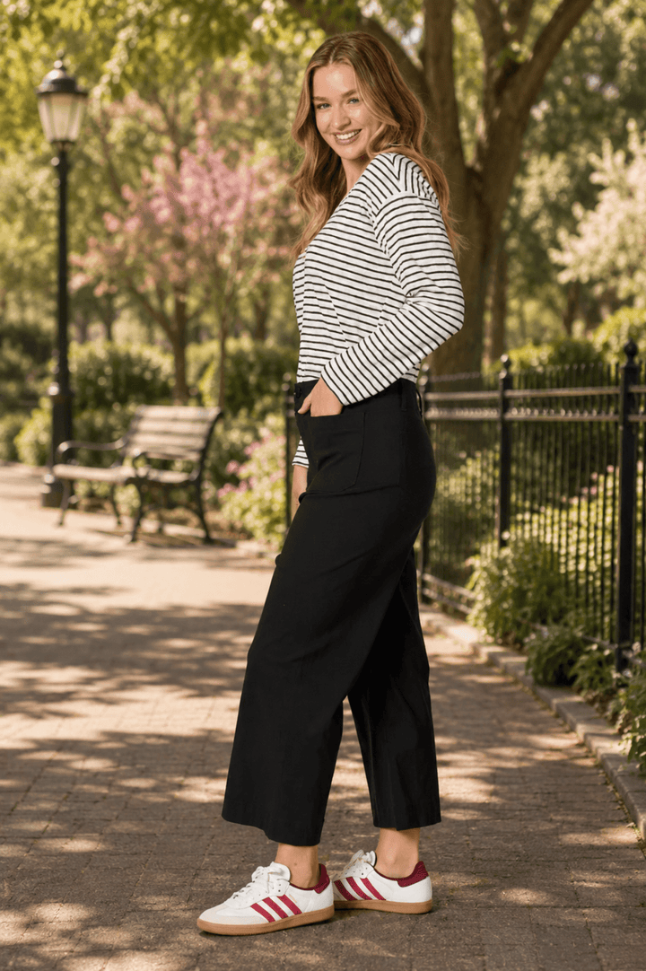 Marine Wide Leg Pants - Black - TZ44 - Pizazz BoutiqueThreadz