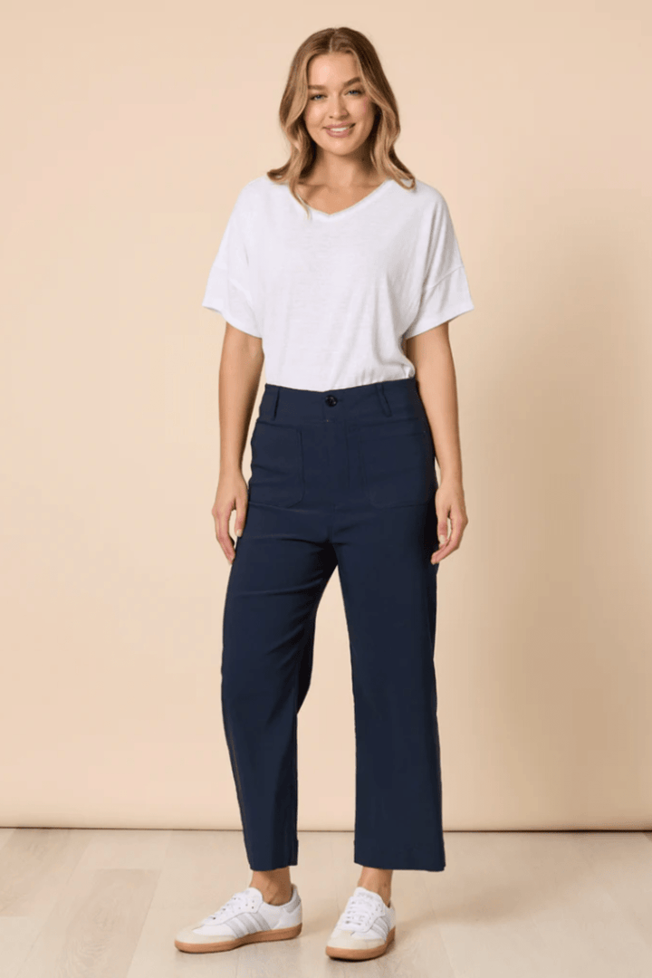 Marine Wide Leg Pants - Navy - TZ44 - Pizazz BoutiqueThreadz
