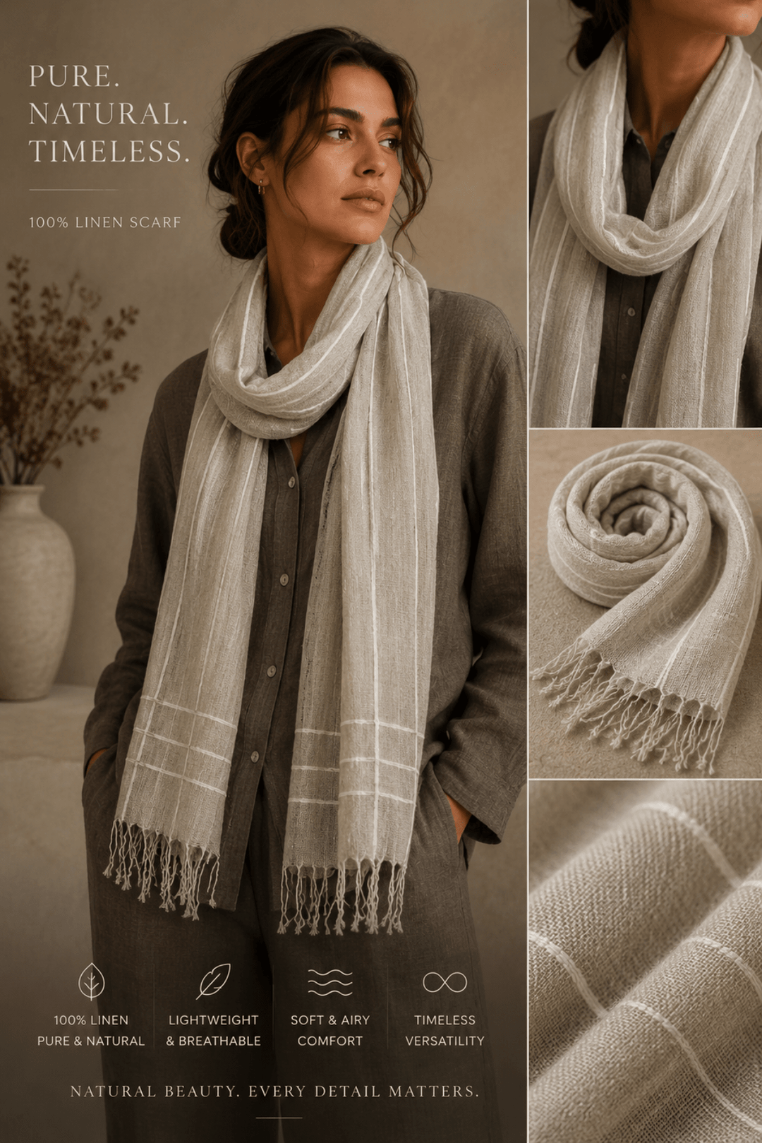Mayli Scarf - OJ67 - Pizazz BoutiqueNaturals By O & J