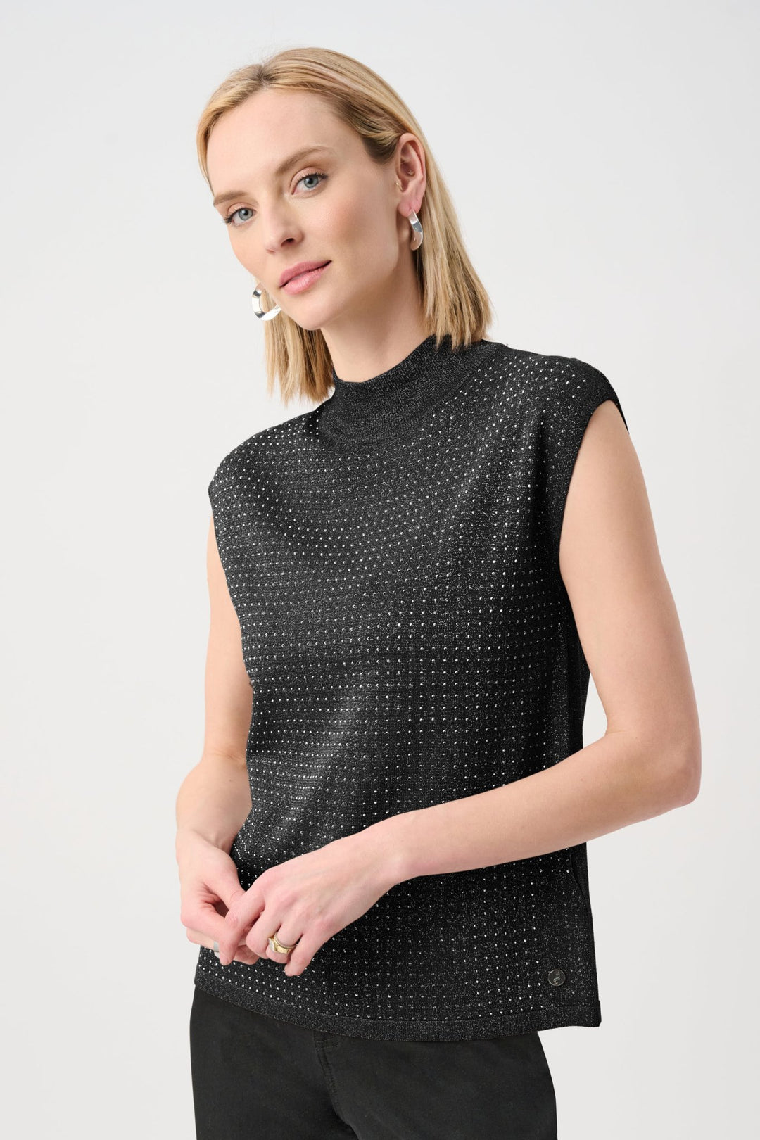 Metallic Disco Top - Black - JR16 - Pizazz BoutiqueJoseph Ribkoff