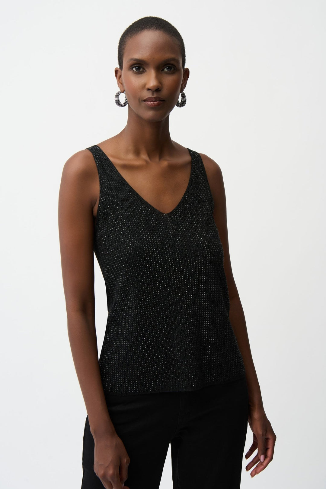 Metallic Knitted Camisole - Black - JR14 - Pizazz BoutiqueJoseph Ribkoff