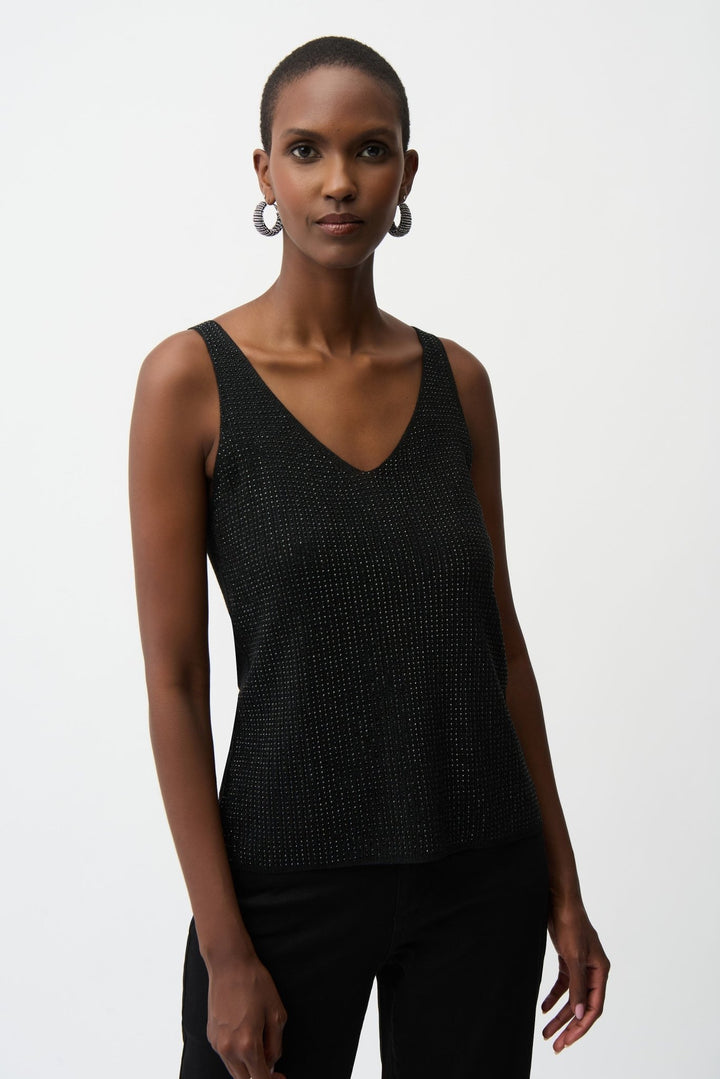 Metallic Knitted Camisole - Black - JR14 - Pizazz BoutiqueJoseph Ribkoff