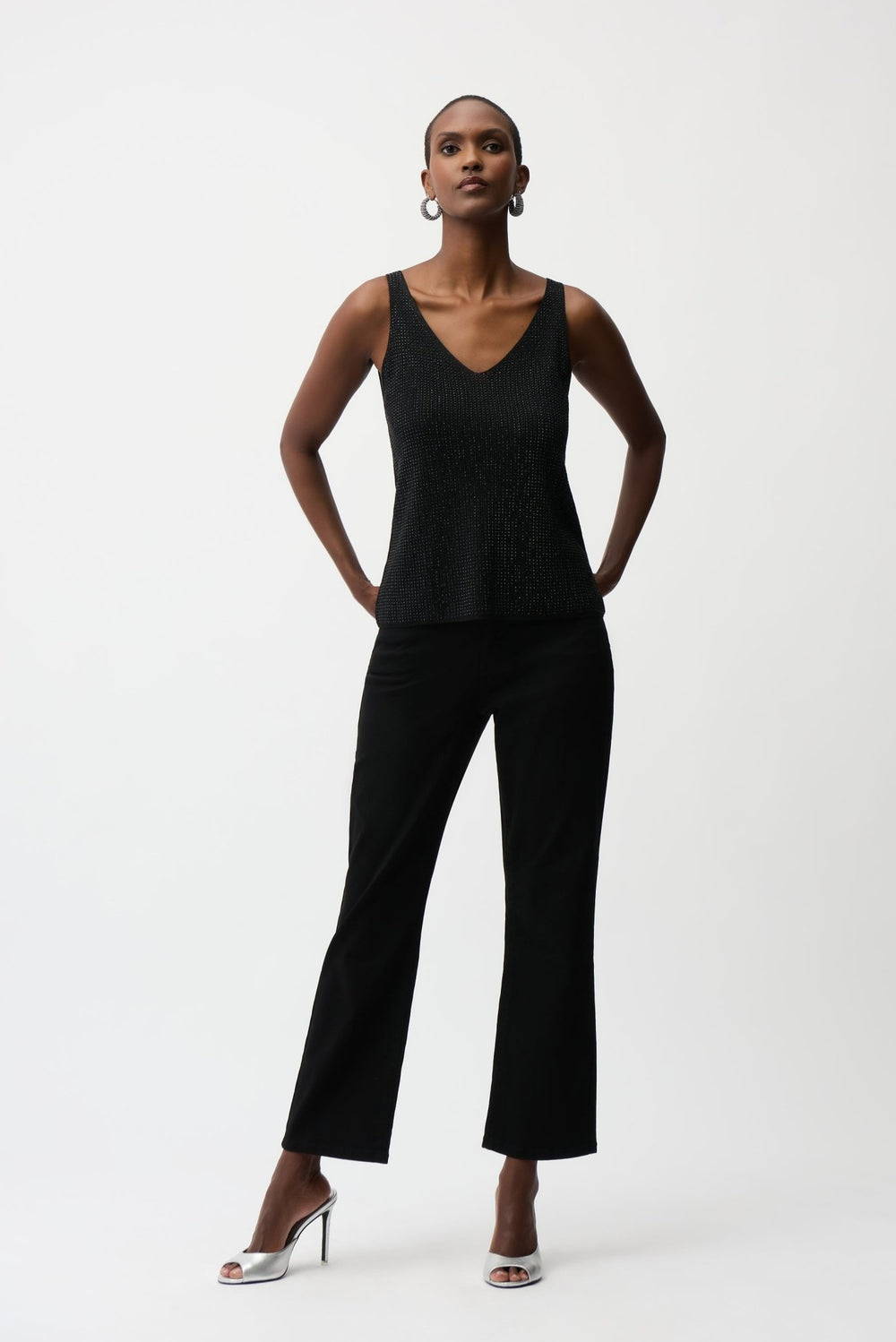 Metallic Knitted Camisole - Black - JR14 - Pizazz BoutiqueJoseph Ribkoff