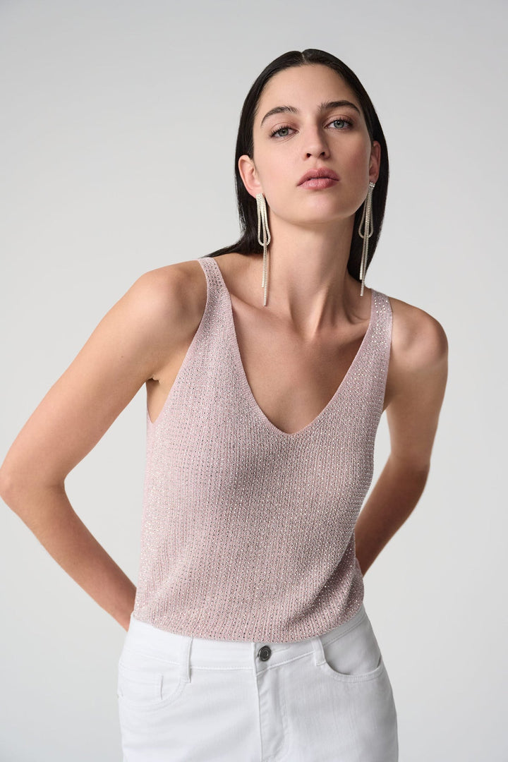 Metallic Knitted Camisole - Pink - JR14 - Pizazz BoutiqueJoseph Ribkoff
