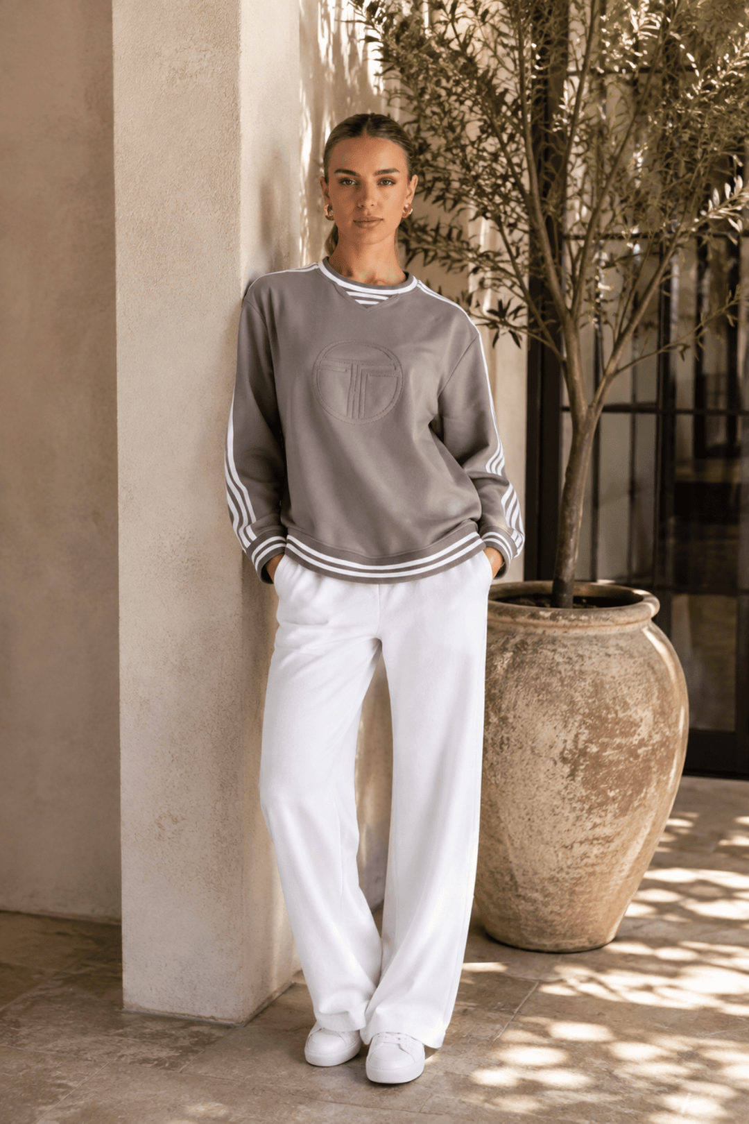 Mia Logo Sweat - Dove - TT43 - Pizazz BoutiqueTwo-T's