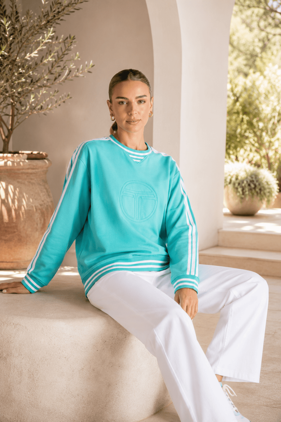 Mia Logo Sweat - Lagoon - TT43 - Pizazz BoutiqueTwo-T's