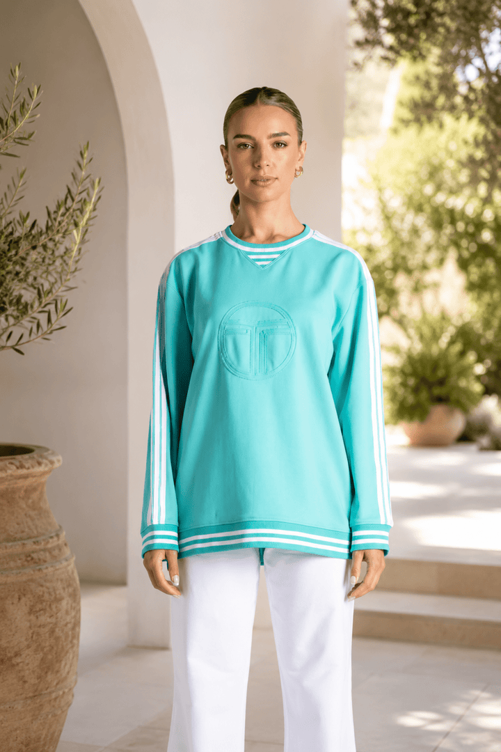 Mia Logo Sweat - Lagoon - TT43 - Pizazz BoutiqueTwo-T's
