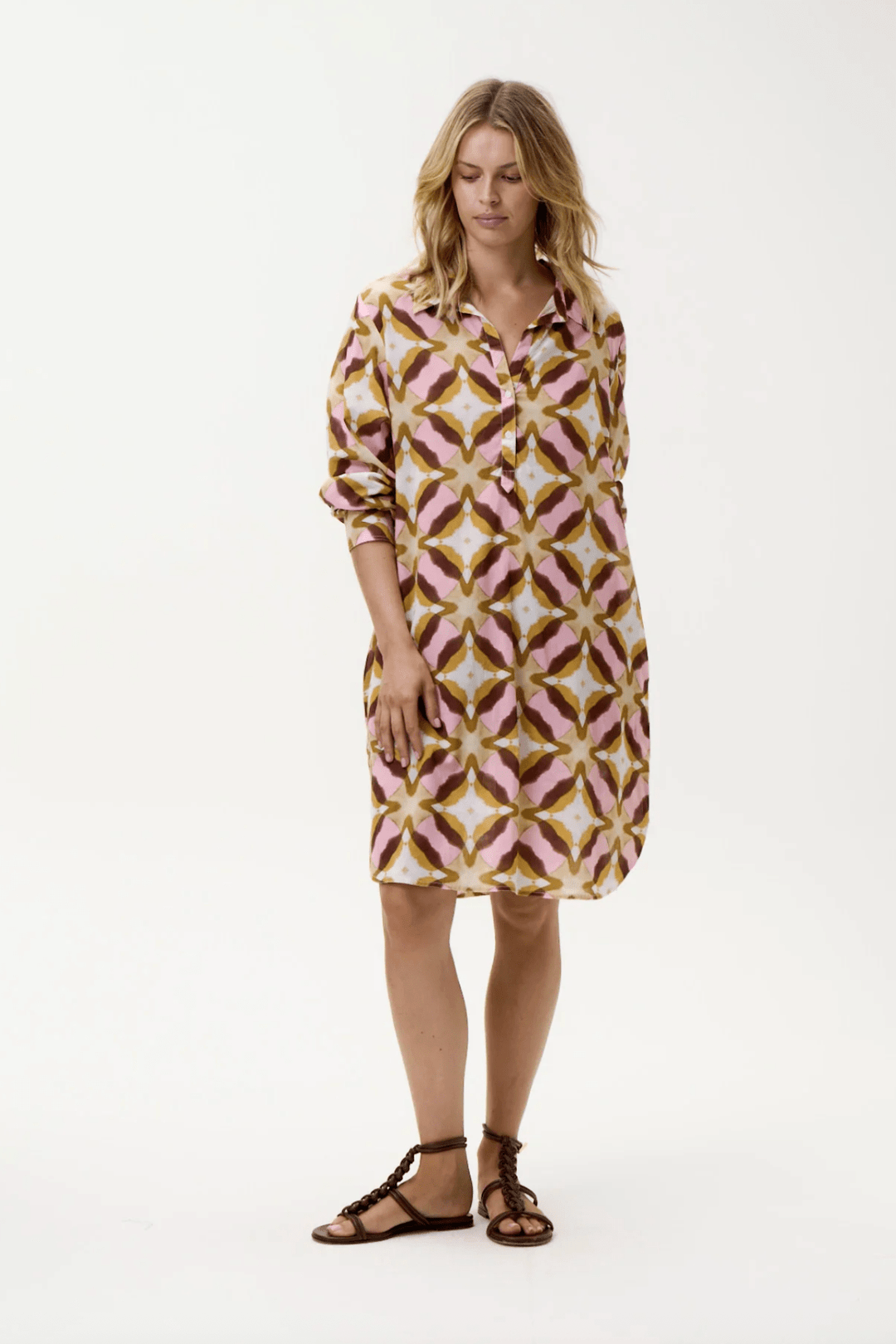 Middy Gilli Tobago Dress - Pink Ikat - OS15 - Pizazz BoutiqueOneseason Australia