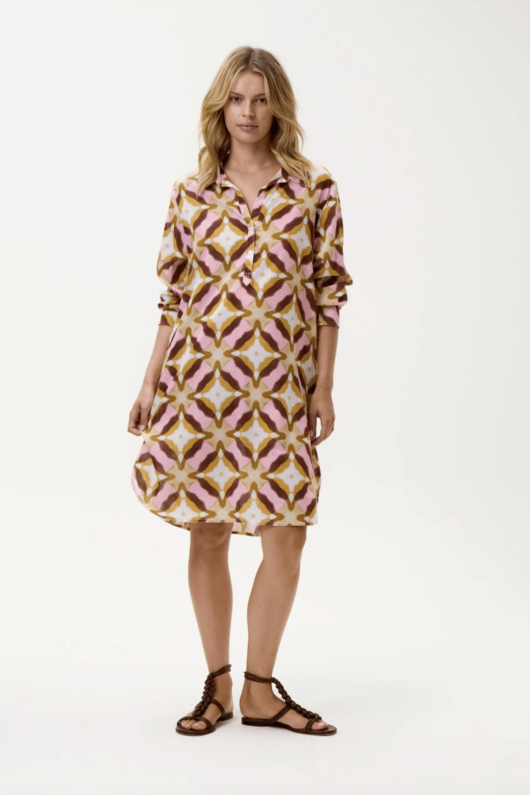 Middy Gilli Tobago Dress - Pink Ikat - OS15 - Pizazz BoutiqueOneseason Australia