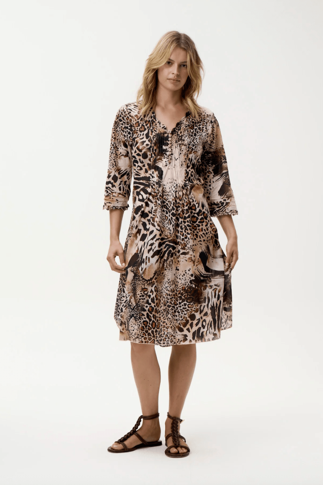Middy Poppy Cote D'Azur Dress - Safari - OS13 - Pizazz BoutiqueOneseason Australia