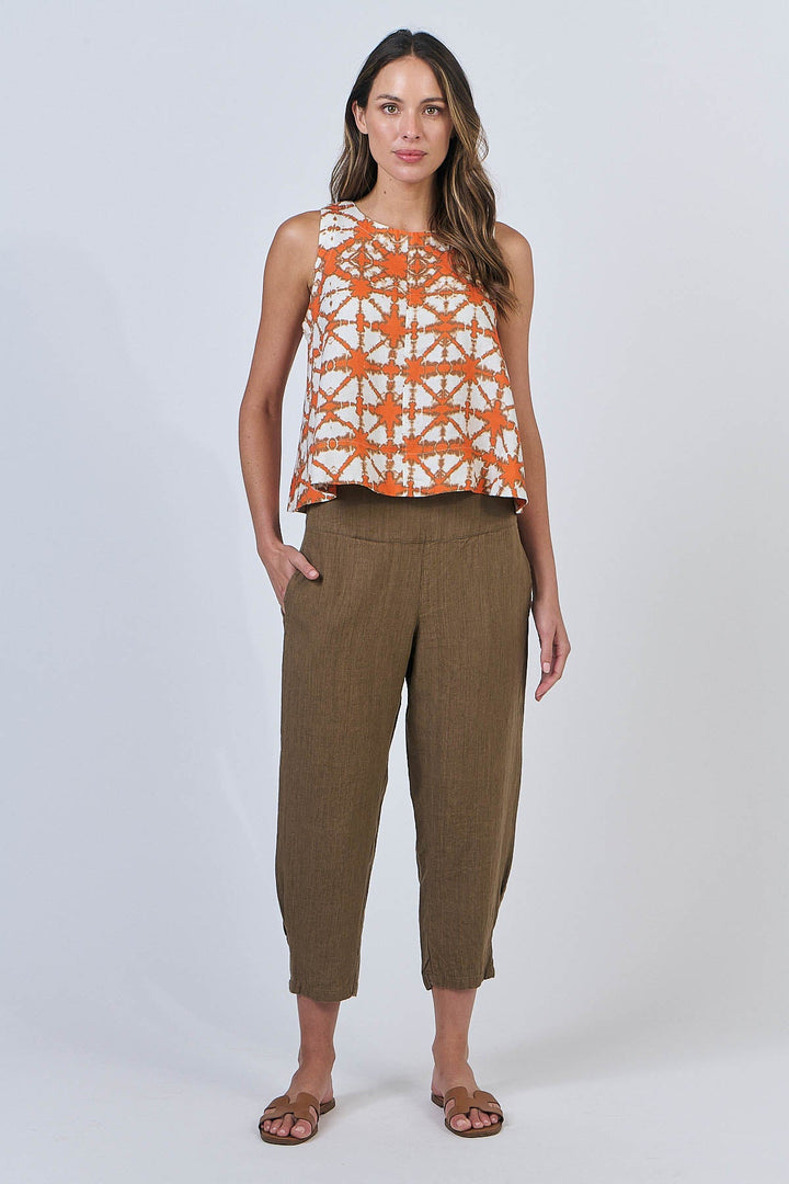 Mila Linen Top - Urchin - OJ37 - Pizazz BoutiqueNaturals By O & J