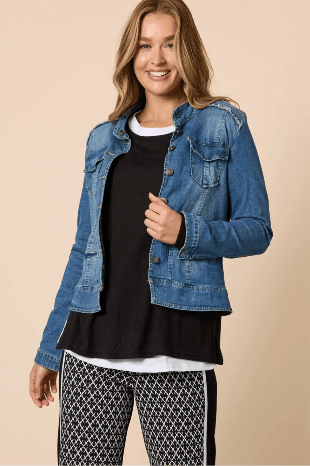 Military Denim Jacket - TZ32 - Pizazz BoutiqueThreadz