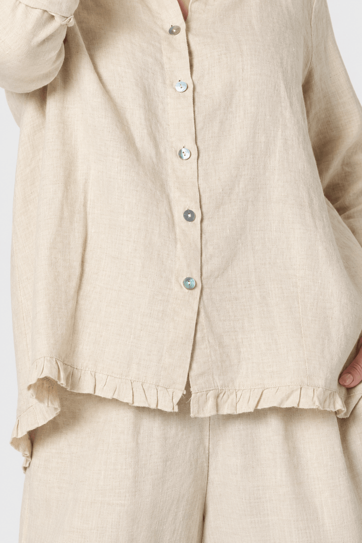 Milly Ruffle Hem Shirt - Natural - Pizazz BoutiqueGordon smith