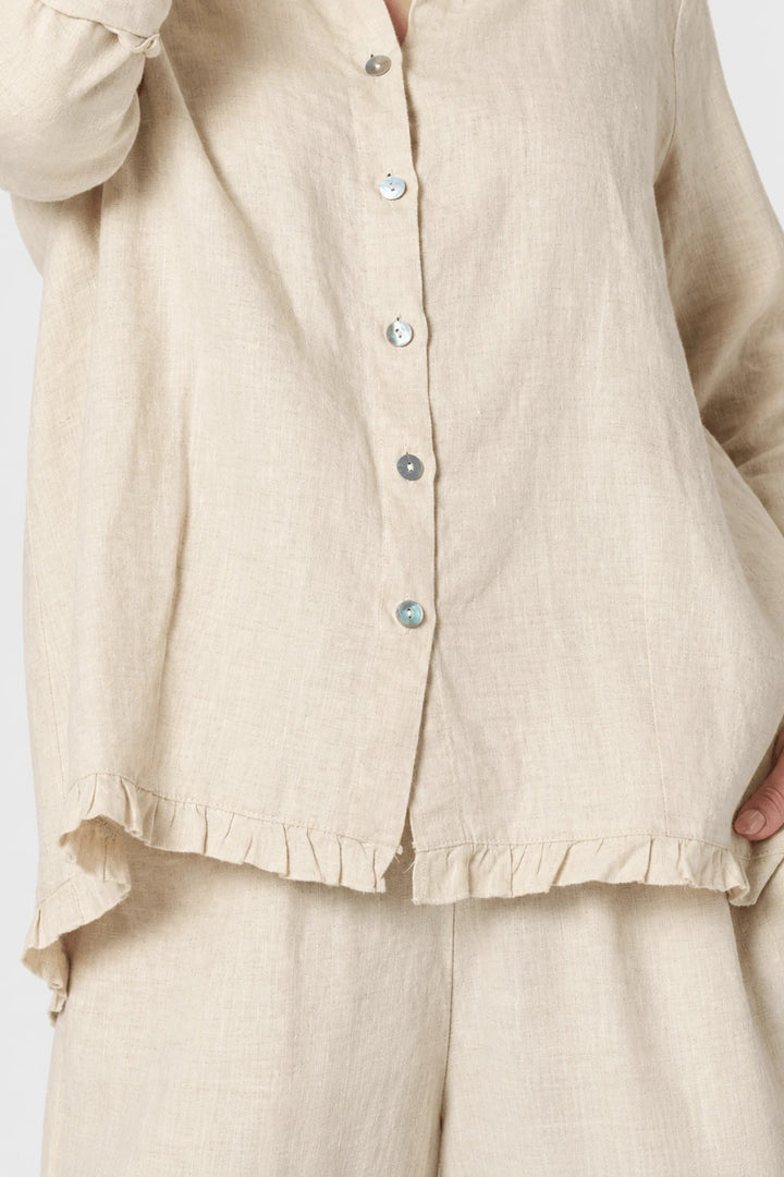 Milly Ruffle Hem Shirt - Natural - Pizazz BoutiqueGordon smith