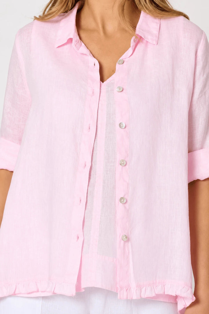Milly Ruffle Hem Shirt - Pink - Pizazz BoutiqueGordon smith