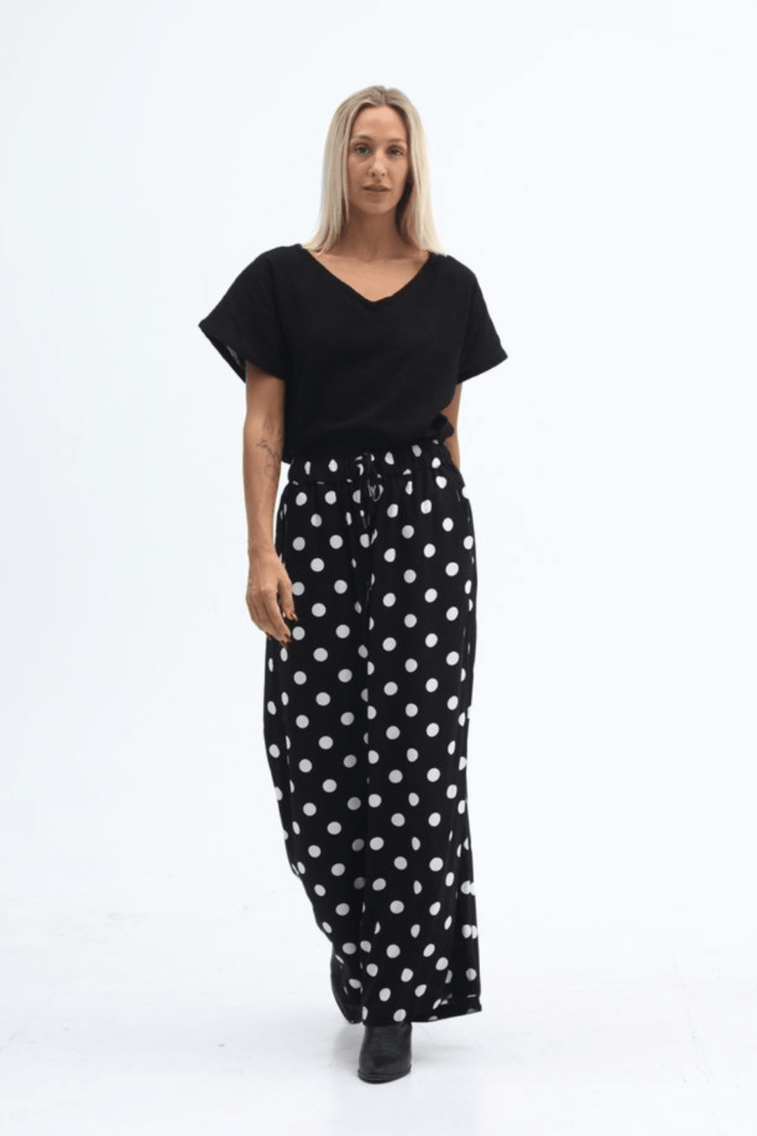 Milo Pant - Black/Cream Spot - CB72 - Pizazz BoutiqueCarbon The Label