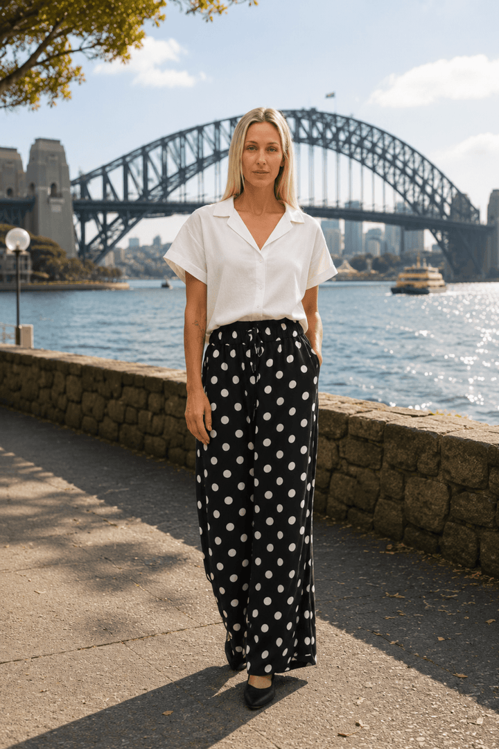 Milo Pant - Black/Cream Spot - CB72 - Pizazz BoutiqueCarbon The Label