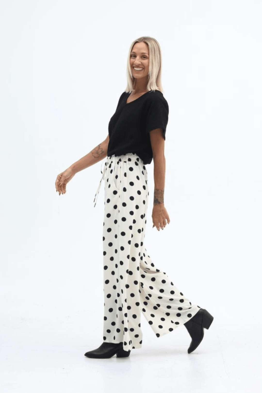 Milo Pant - Cream/Black Spot - CB72 - Pizazz BoutiqueCarbon The Label