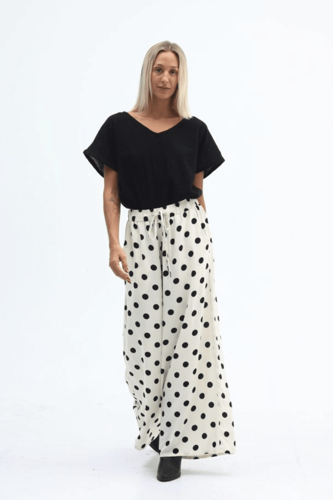 Milo Pant - Cream/Black Spot - CB72 - Pizazz BoutiqueCarbon The Label