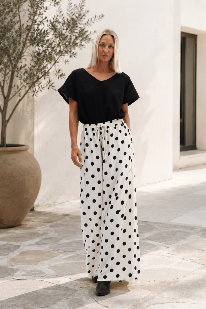 Milo Pant - Cream/Black Spot - CB72 - Pizazz BoutiqueCarbon The Label