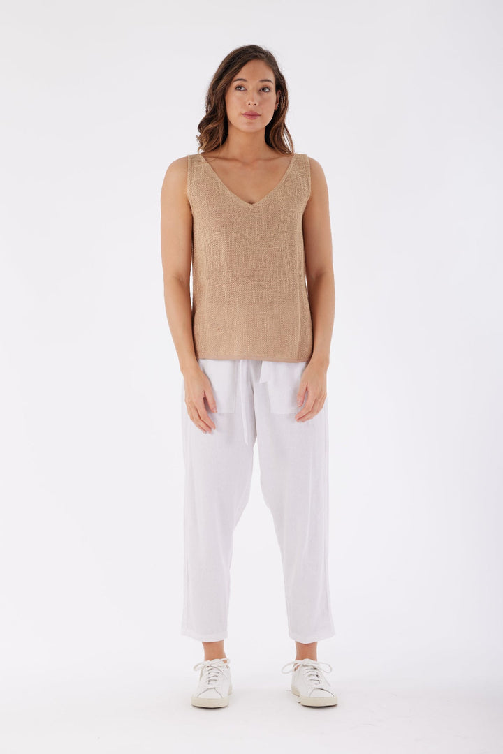 Mimi Hessian Singlet - Cinnamon - CB43 - Pizazz BoutiqueCarbon The Label