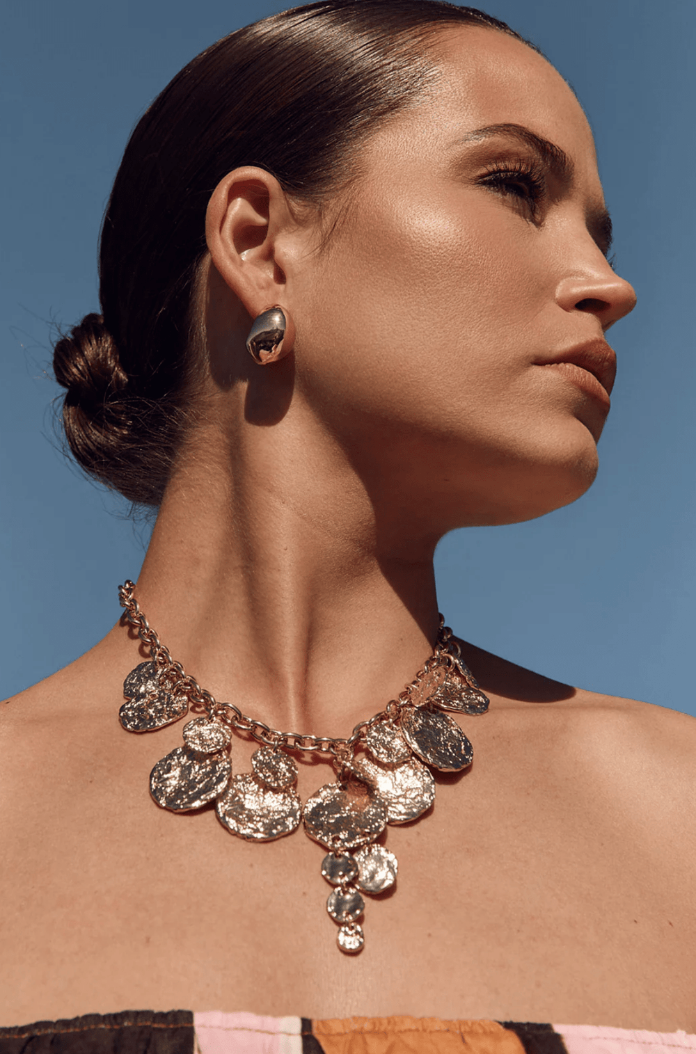 Molten Metal Disc Necklace - AD42 - Pizazz BoutiqueAdorne