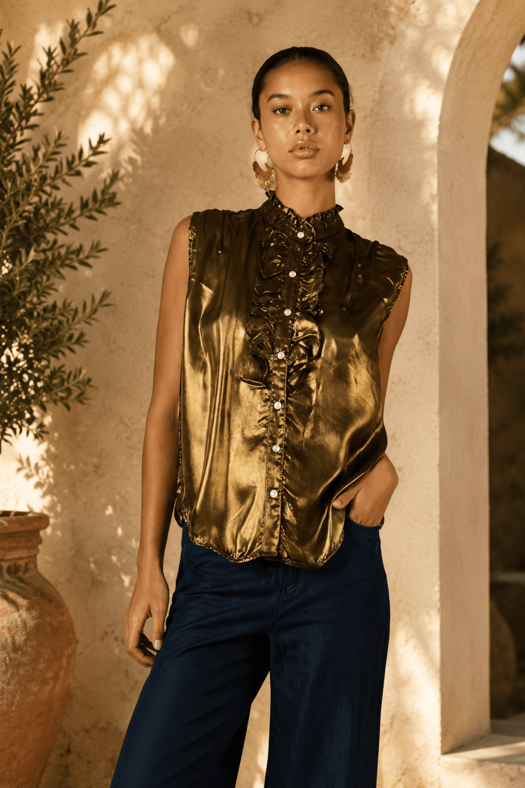 Monaco Top - Bronze - RY25 - Pizazz BoutiqueRubyyaya