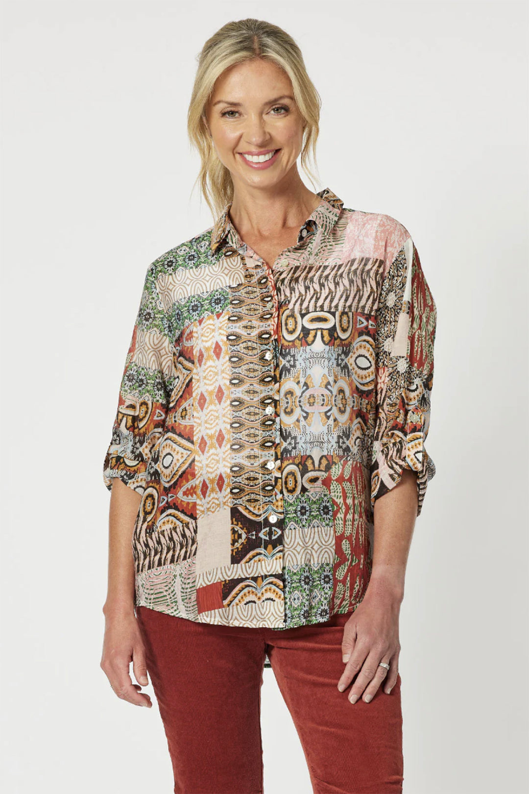 Morocco Print Shirt - Spice - GS15