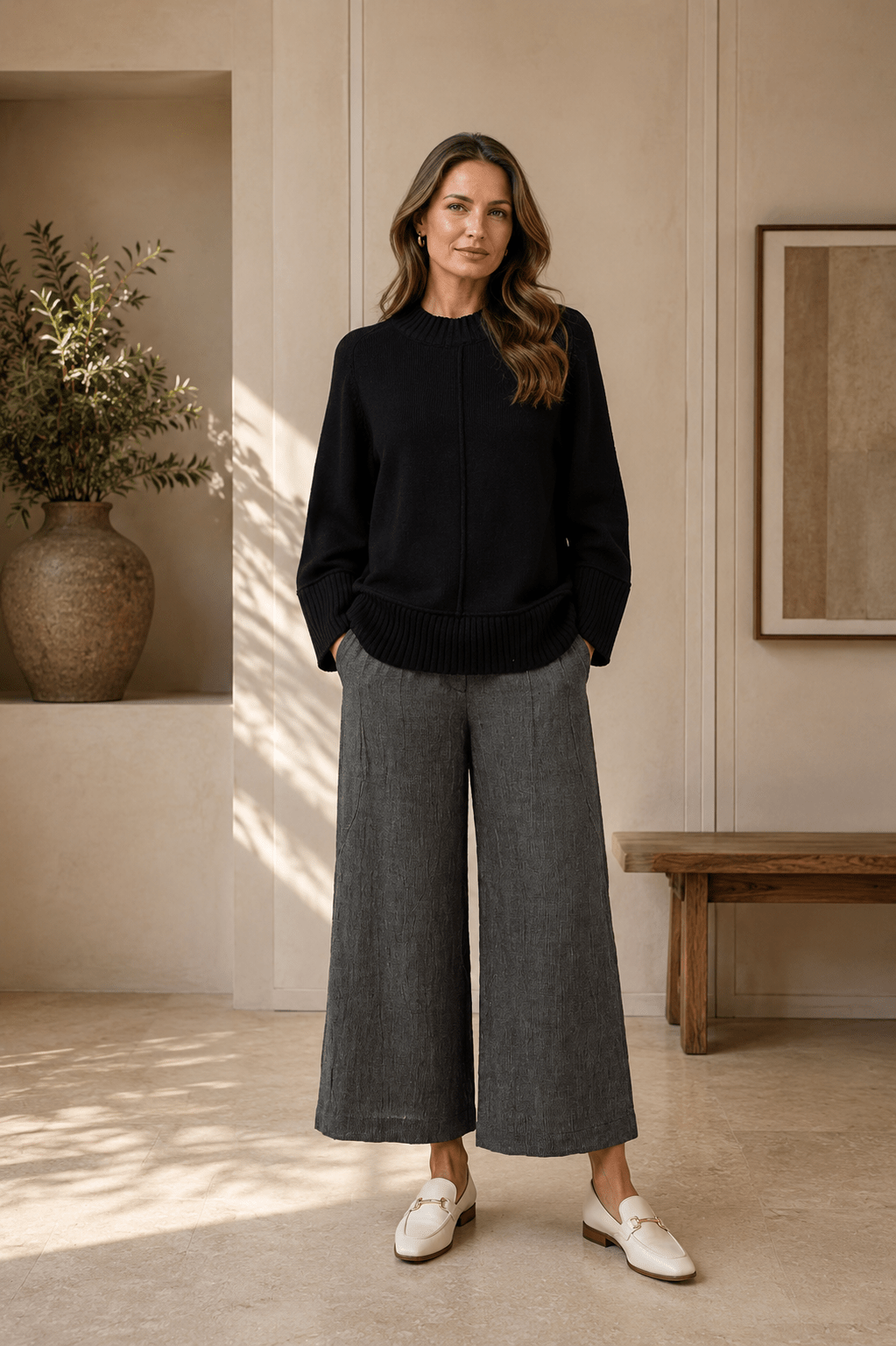 Mussel Linen Pant - GA398 - OJ75 - Pizazz BoutiqueNaturals By O & J