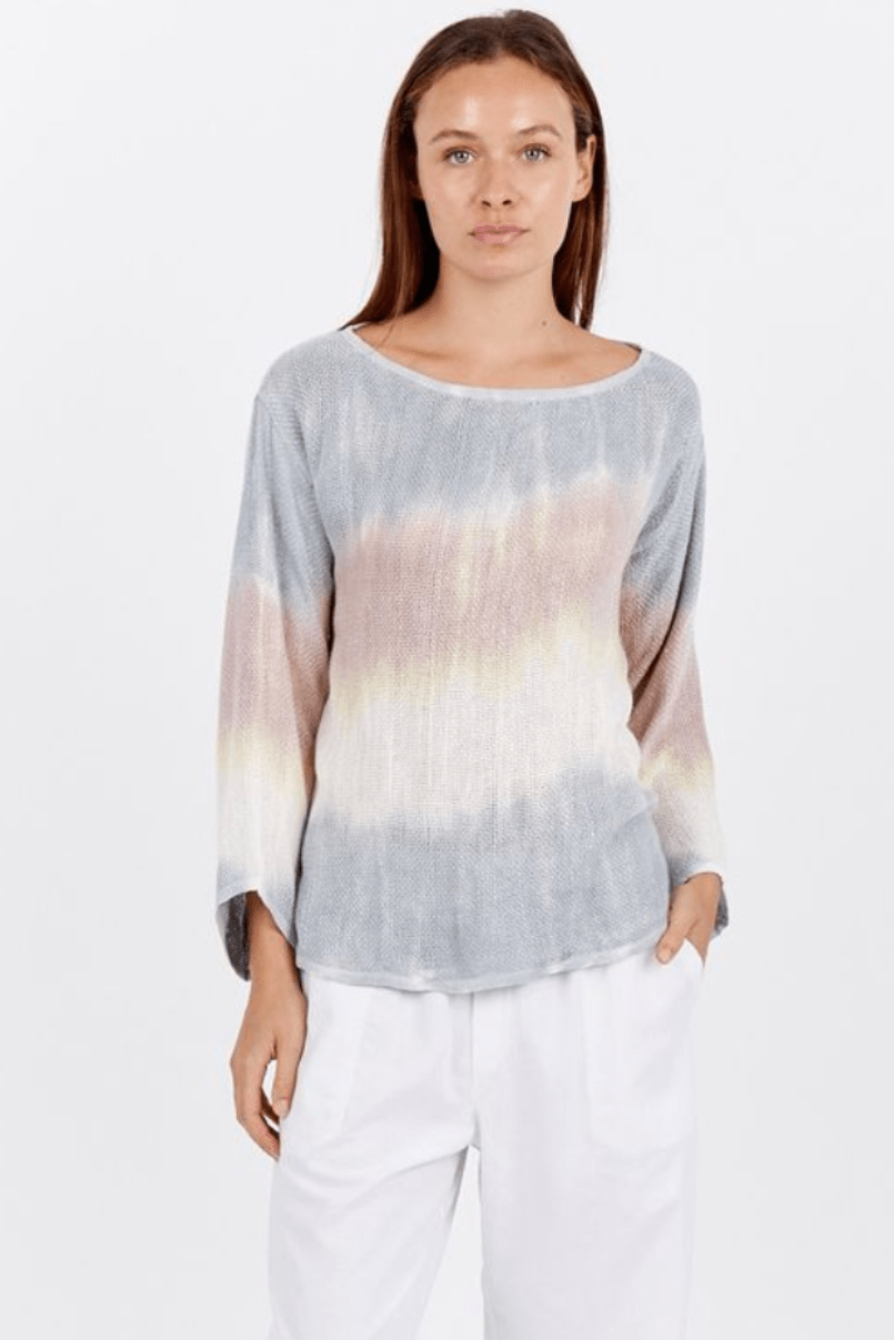 Nadia Hessian Top - Slate Blue Ombre - CB70 - Pizazz BoutiqueCarbon The Label