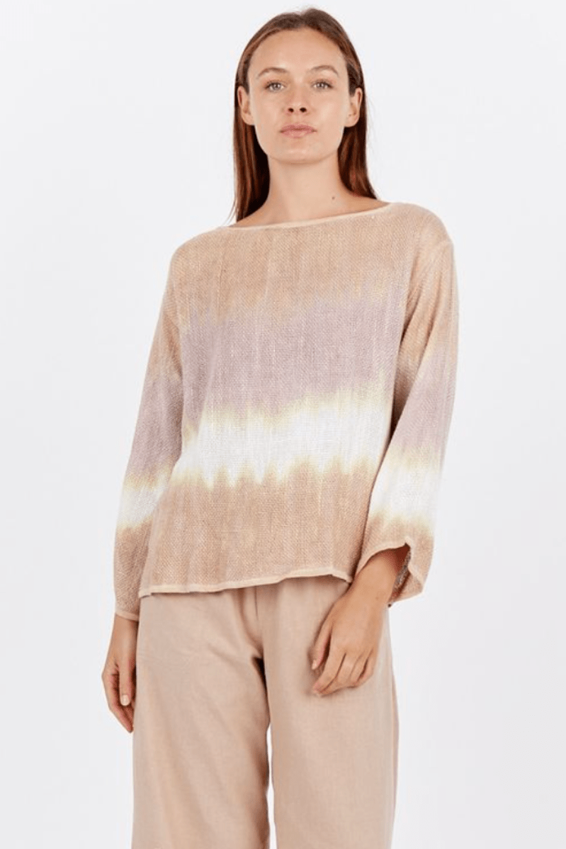 Nadia Hessian Top - Soft Caramel Ombre - CB70 - Pizazz BoutiqueCarbon The Label