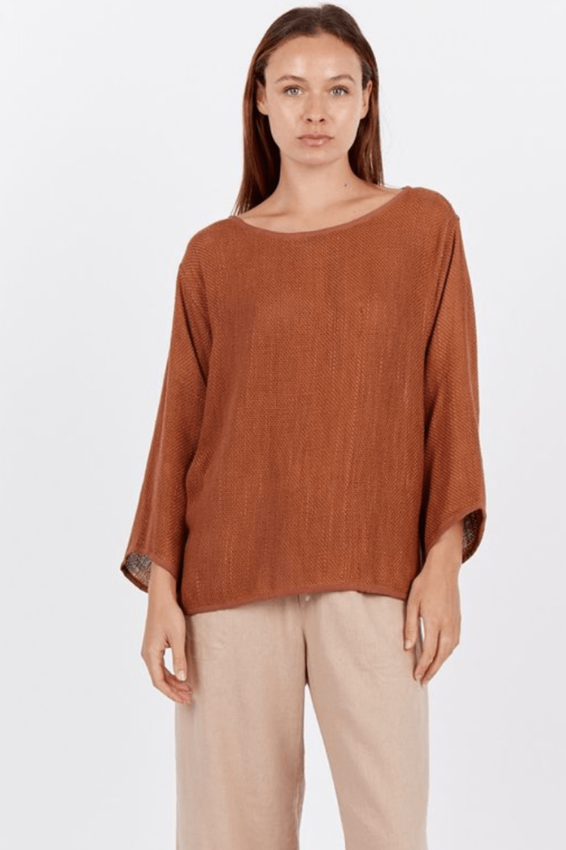Nadia Hessian Top - Tanzine - CB70 - Pizazz BoutiqueCarbon The Label