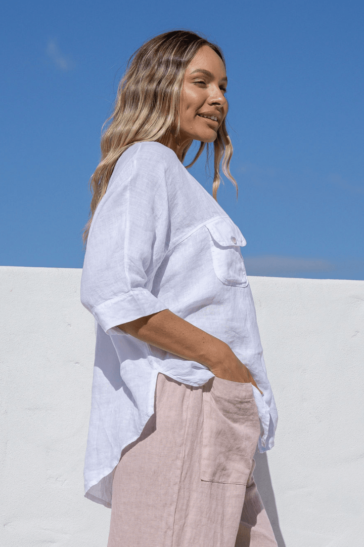 Nomade Shirt - White - FA1 - Pizazz BoutiqueFree Angel