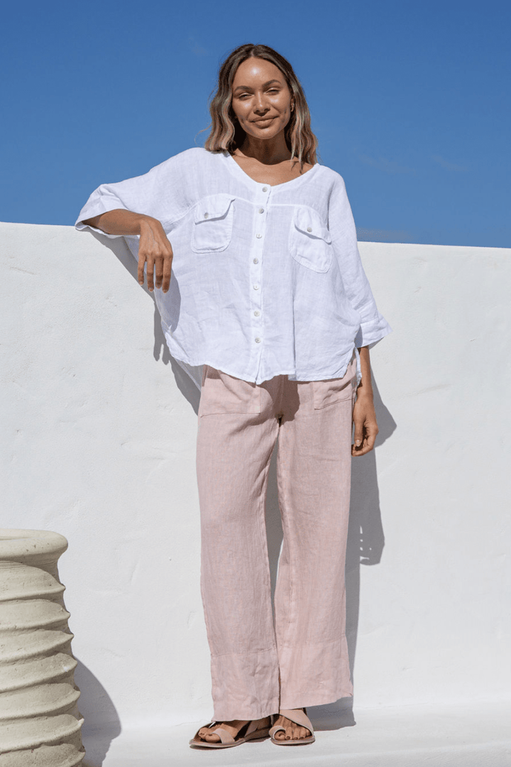 Nomade Shirt - White - FA1 - Pizazz BoutiqueFree Angel