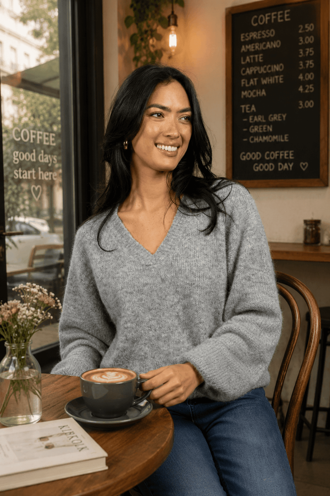 Nouveau V Neck - Ash - HM6 - Pizazz BoutiqueHumidity