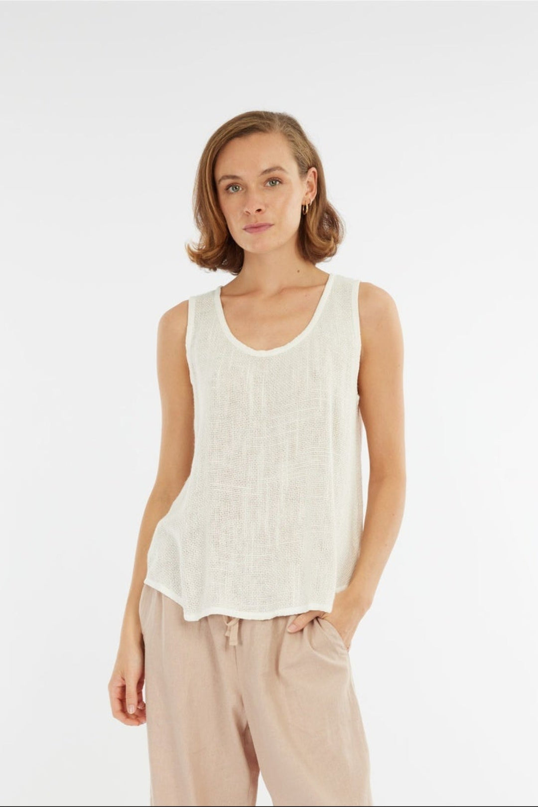 Nova Hessian Singlet - Natural - CB63 - Pizazz BoutiqueCarbon The Label