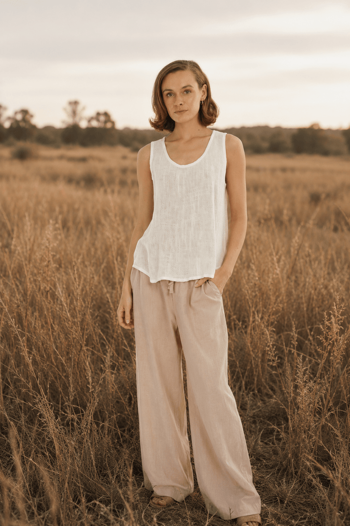 Nova Hessian Singlet - Natural - CB63 - Pizazz BoutiqueCarbon The Label