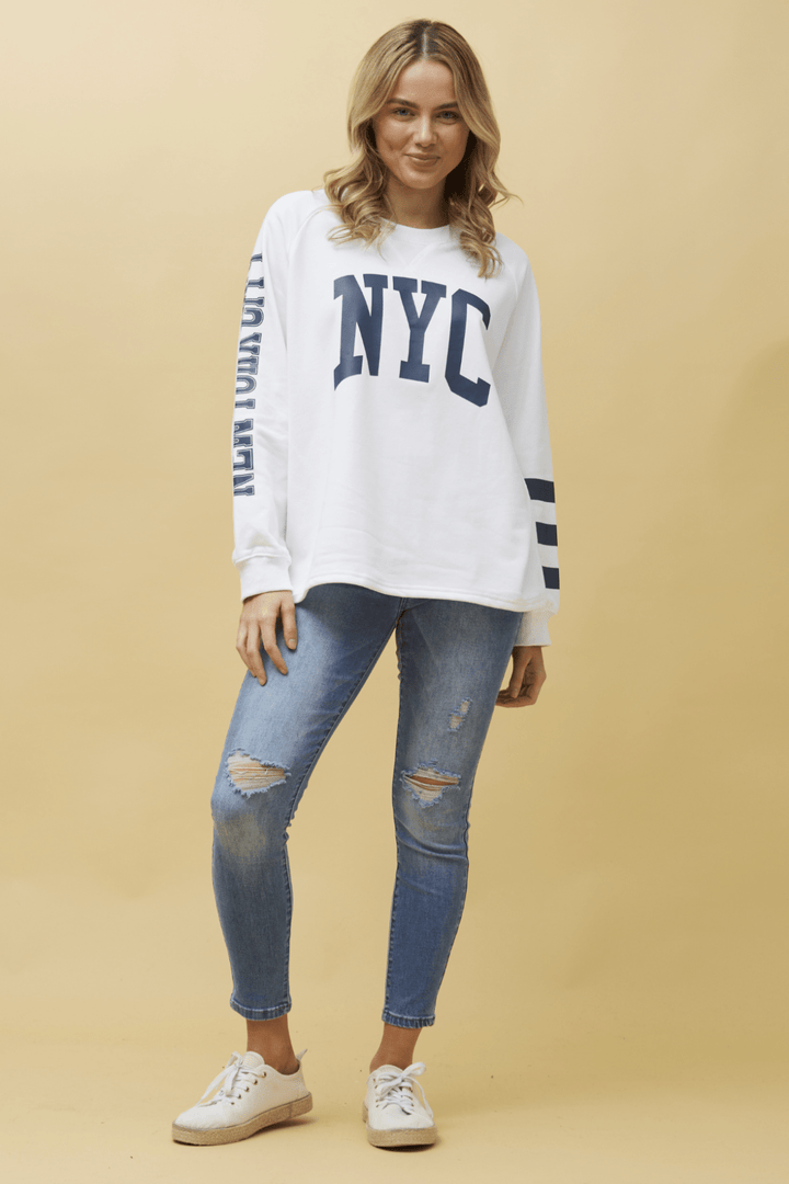 NYC Jumper - White - CK2 - Pizazz BoutiqueCaroline Morgan