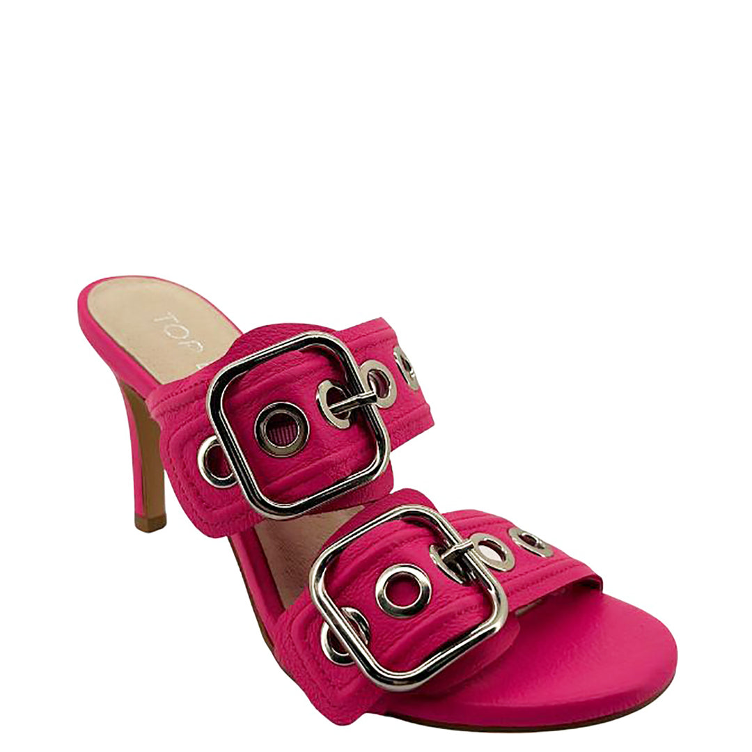 Hot pink leather shoes with silver detailing by Top End Shoes, sold and shipped from Pizazz Boutique online women's clothes shops Australia