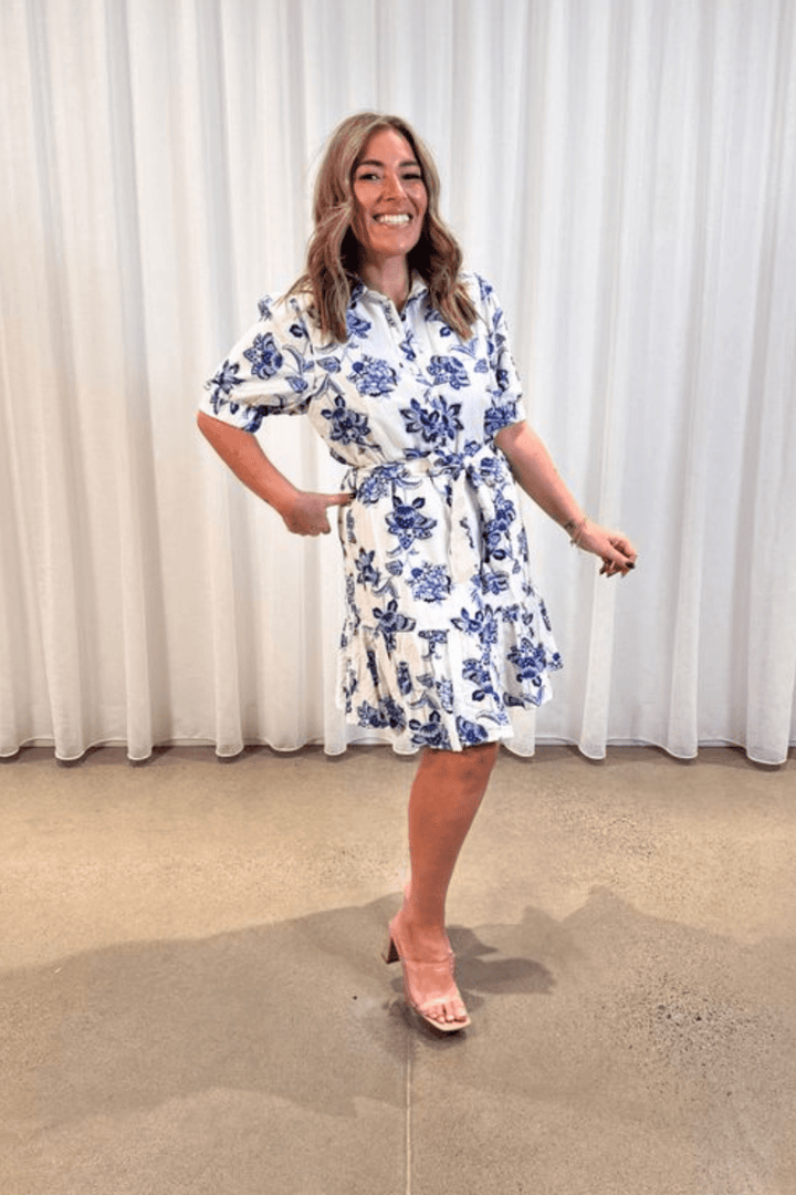 Oriental Shirt Dress - Blue - BY1 - Pizazz BoutiqueBeautiful Stories