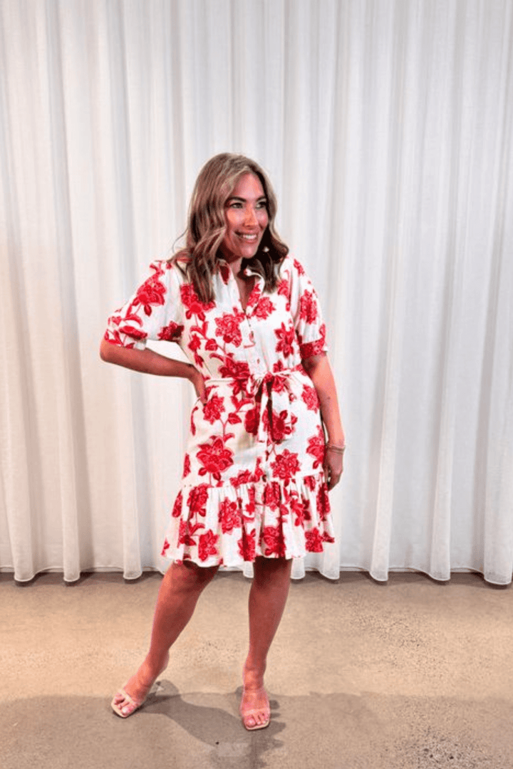 Oriental Shirt Dress - Red - BY1 - Pizazz BoutiqueBeautiful Stories