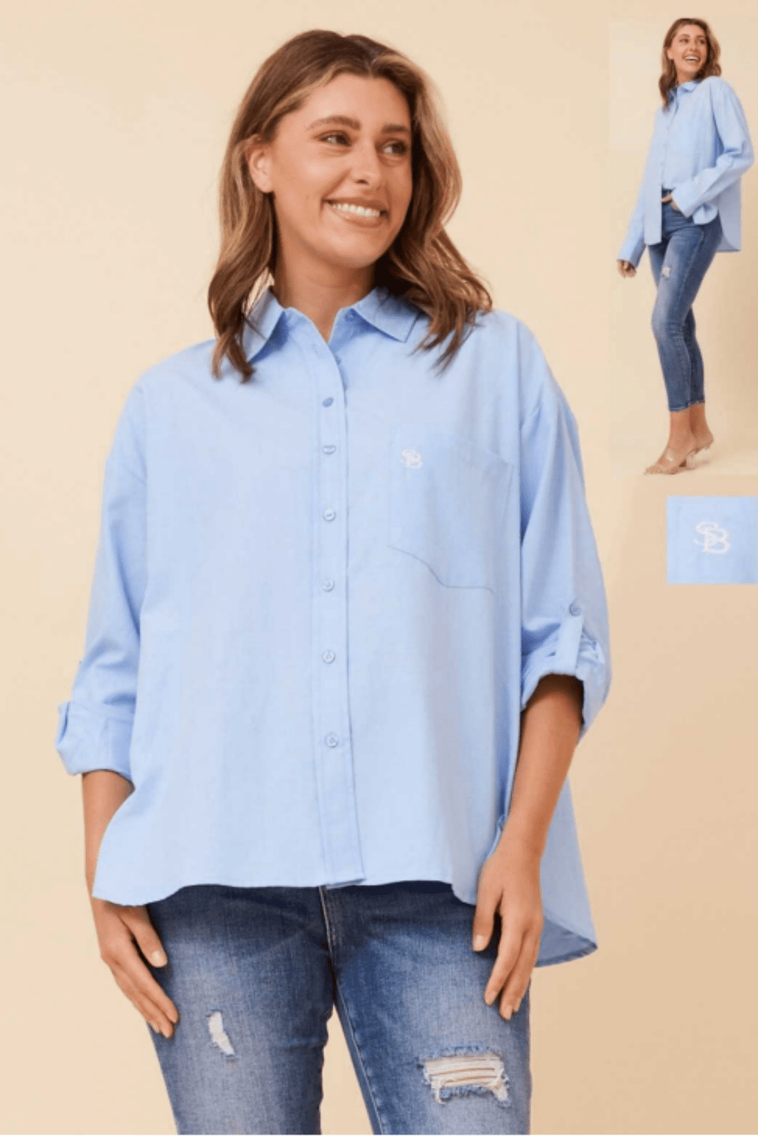 Over Shirt - Chambray - CK6 - Pizazz BoutiqueCaroline Morgan
