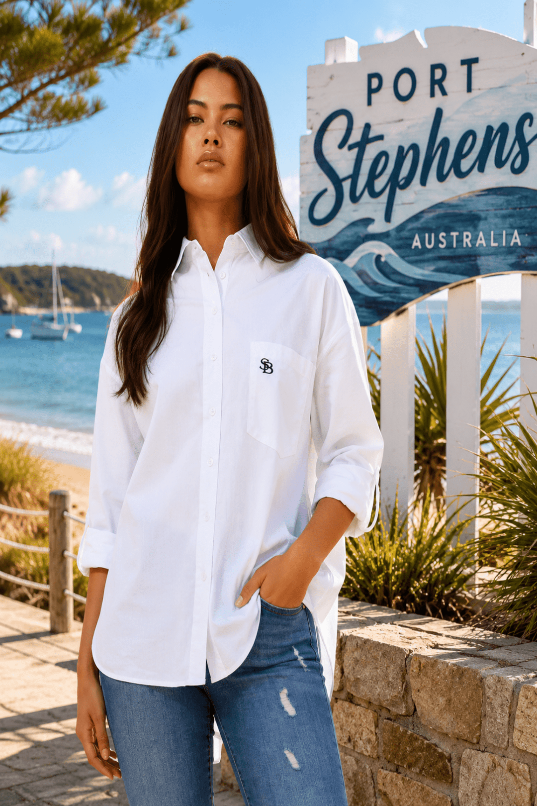 Over Shirt - White - CK6 - Pizazz BoutiqueCaroline Morgan