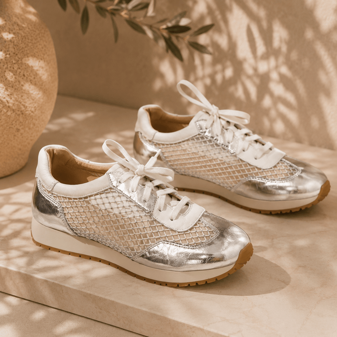 Paget Sneaker - Silver & White - DJ44 - Pizazz BoutiqueDjango & Juliette
